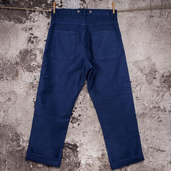 LE PANTALON "PENITENCIER" MOLESKINE BLEU