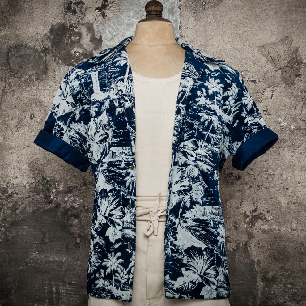 INDIGO SPONGE SHIRT "BEACH"