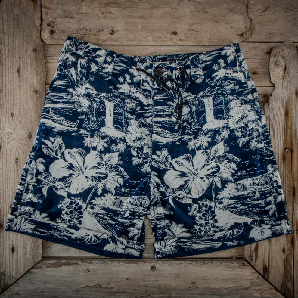 SHORT HAWAIIAN INDIGO SPONGE «BEACH»