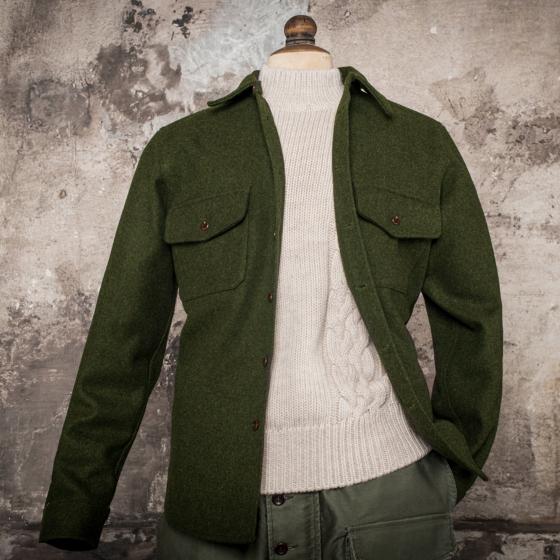 LA SURCHEMISE "BAROUDEUR" KAKI WOOL