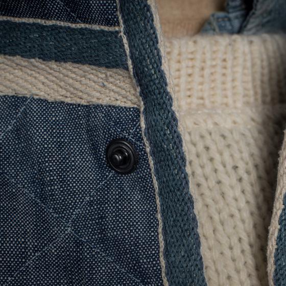 LE GILET "COL OFFICIER" MATELASSÉ - CHAMBRAY