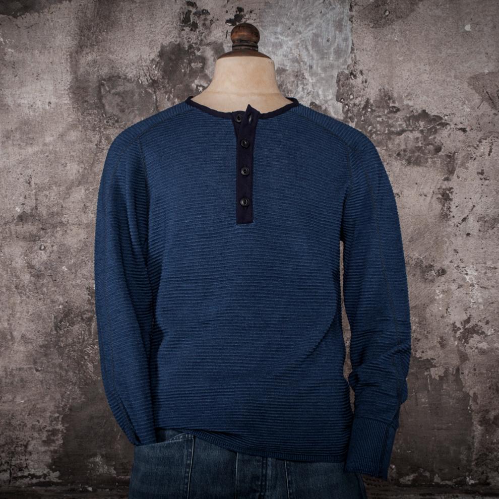 LE THERMAL HENLEY "ALBERT" - INDIGO