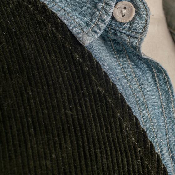 LE GILET "MILORD" - VELOURS KAKI