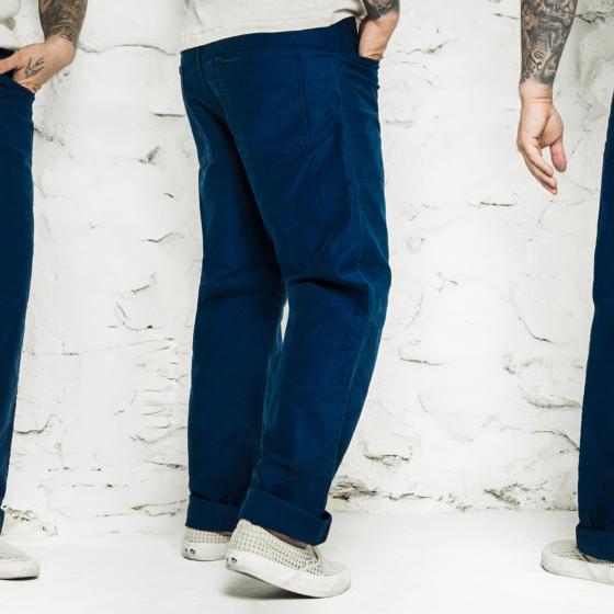 LE PANTALON "PENITENCIER" MOLESKINE BLEU