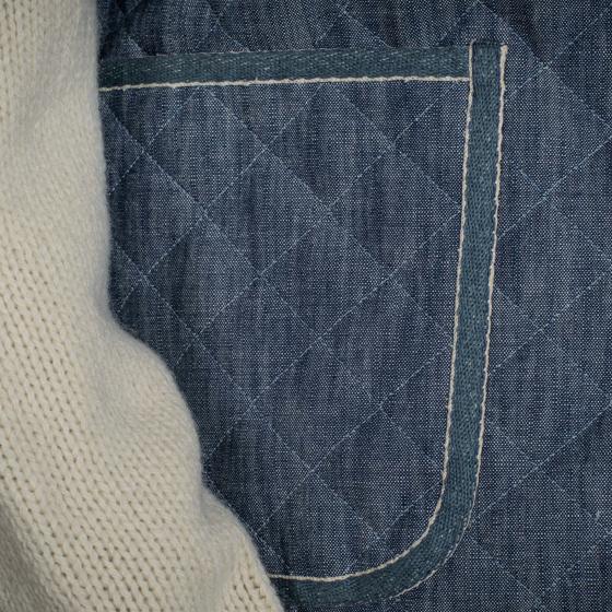 LE GILET "COL OFFICIER" MATELASSÉ - CHAMBRAY