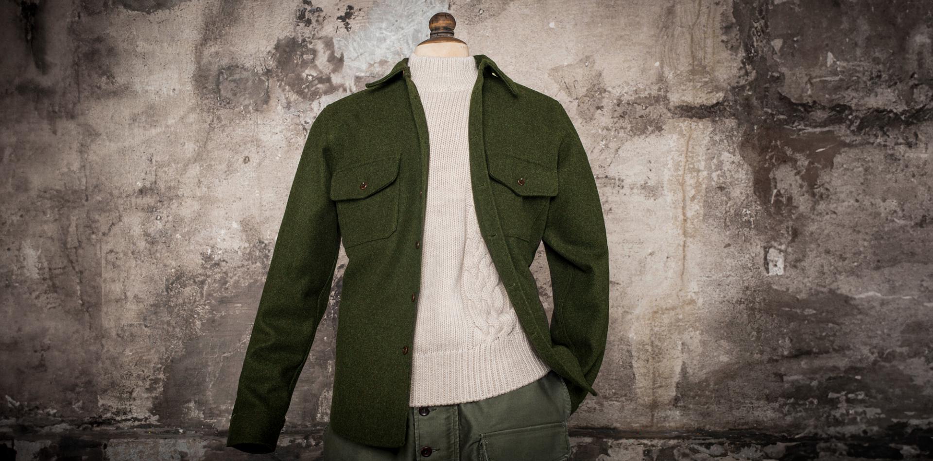 LA SURCHEMISE "BAROUDEUR" KAKI WOOL