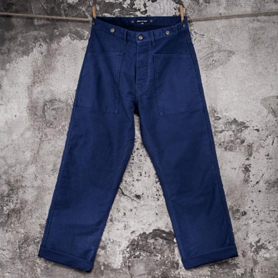 LE PANTALON "PENITENCIER" MOLESKINE BLEU