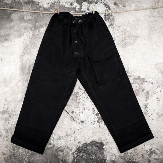 LE PANTALON "SUBMARINER" EN MOLESKINE NOIR