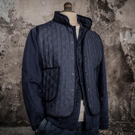 LE GILET "COL OFFICIER" MATELASS� RAW DENIM
