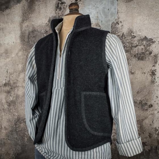 LE GILET "COL OFFICIER" ANTHRACITE